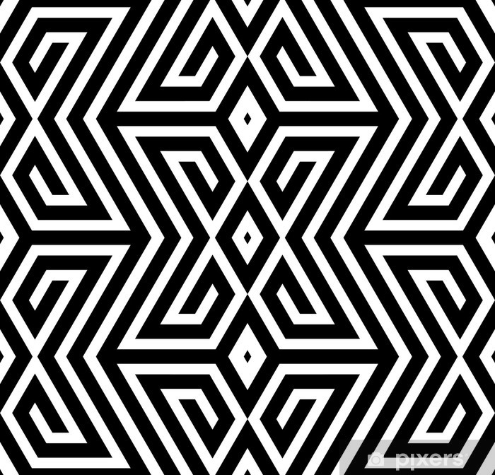 700x672 Abstract Black And White Zigzag Vector Seamless Pattern Poster