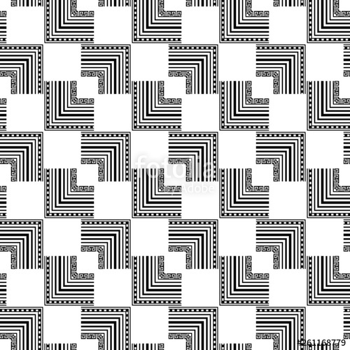 500x500 Black And White Modern Zigzag Vector Seamless Pattern Ornamental