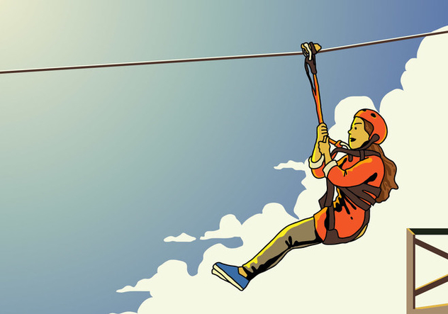 632x443 Young Female Zipline Rider Free Vector Download Cannypic