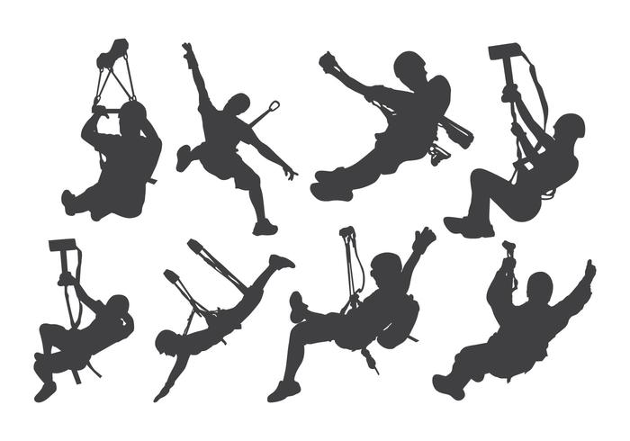 700x490 Free Zipline Action Silhouette Vector