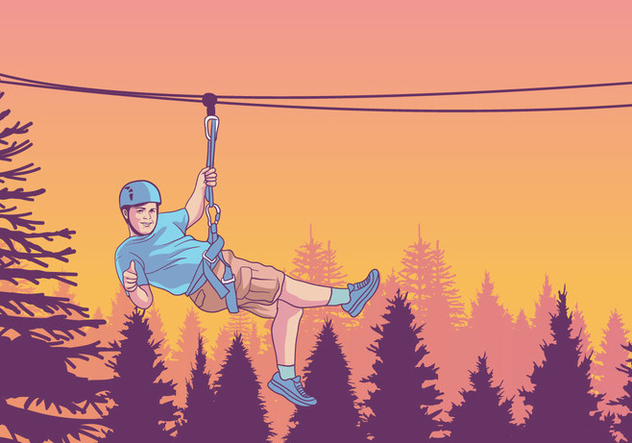 632x443 Kid Sliding Down A Zipline Vector Free Vector Download