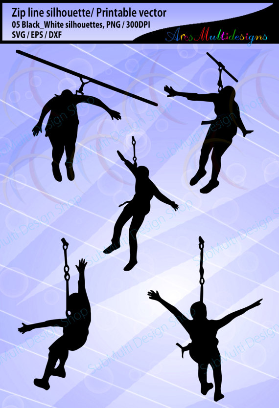 570x835 Zip Line Silhouette Zip Line Ride Silhouette Vector Zip