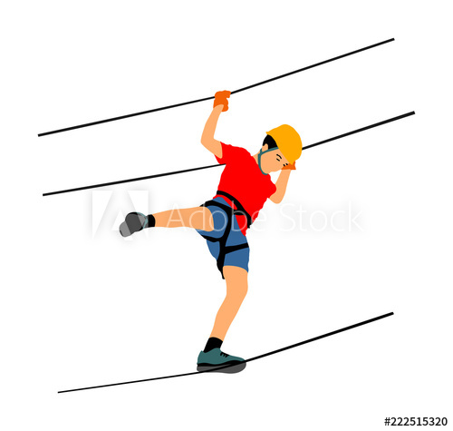 500x475 Extreme Sportsman Took Down With Rope Man Climbing Vector