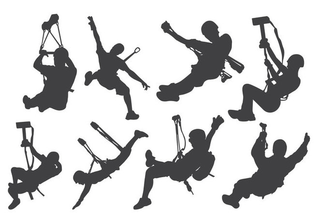 632x443 Free Zipline Action Silhouette Vector Free Vector Download