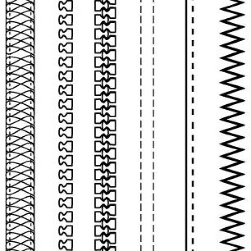 518x518 Free Fashion Design Brushes Zippers Stitching Vector