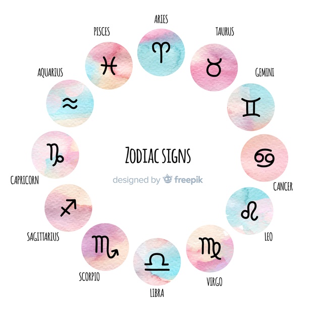 626x626 Watercolor Style Zodiac Signs Collection Vector Free Download