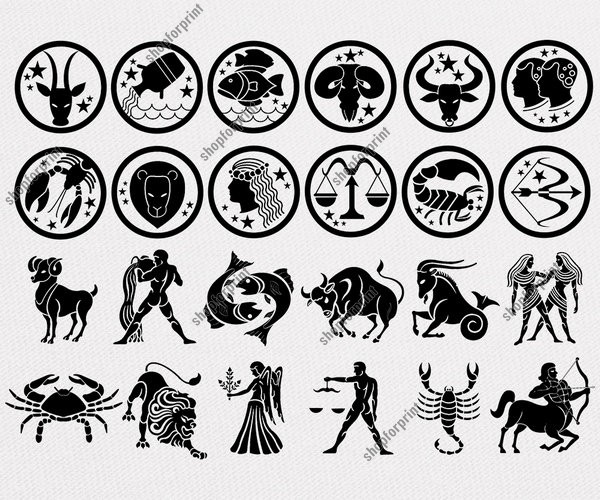 600x500 Zodiac Signs Vector Pack