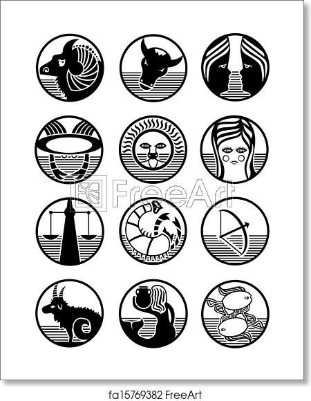450x580 Free Art Print Of Zodiac Signs Vector Illustration Freeart