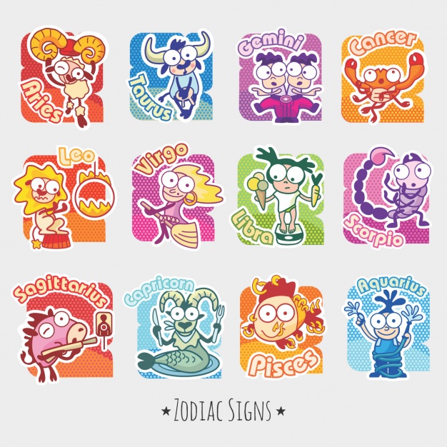626x626 Funny Zodiac Signs Vector Free Download