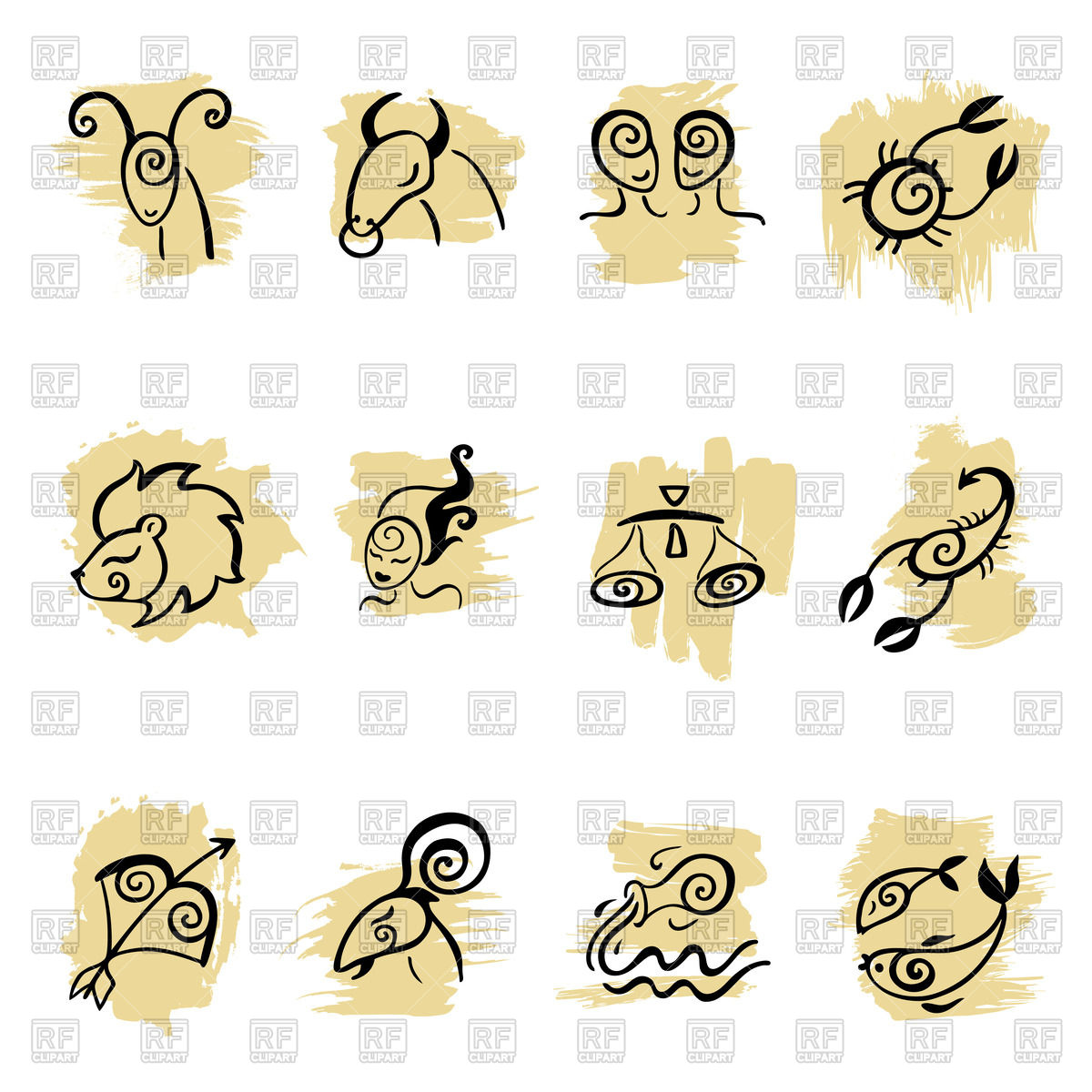 1200x1200 Horoscope Zodiac Signs Vector Image Of Signs, Symbols, Maps