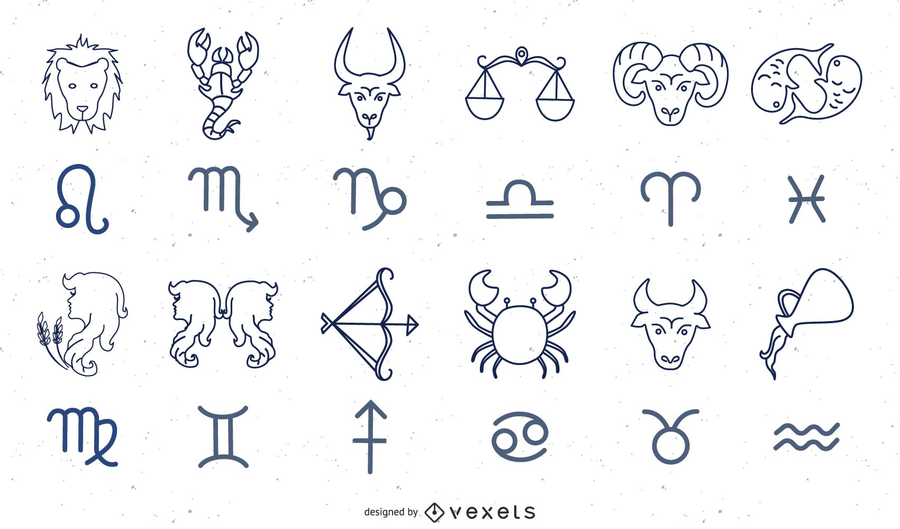 900x529 Set Of Zodiac Signs Vector Graphic