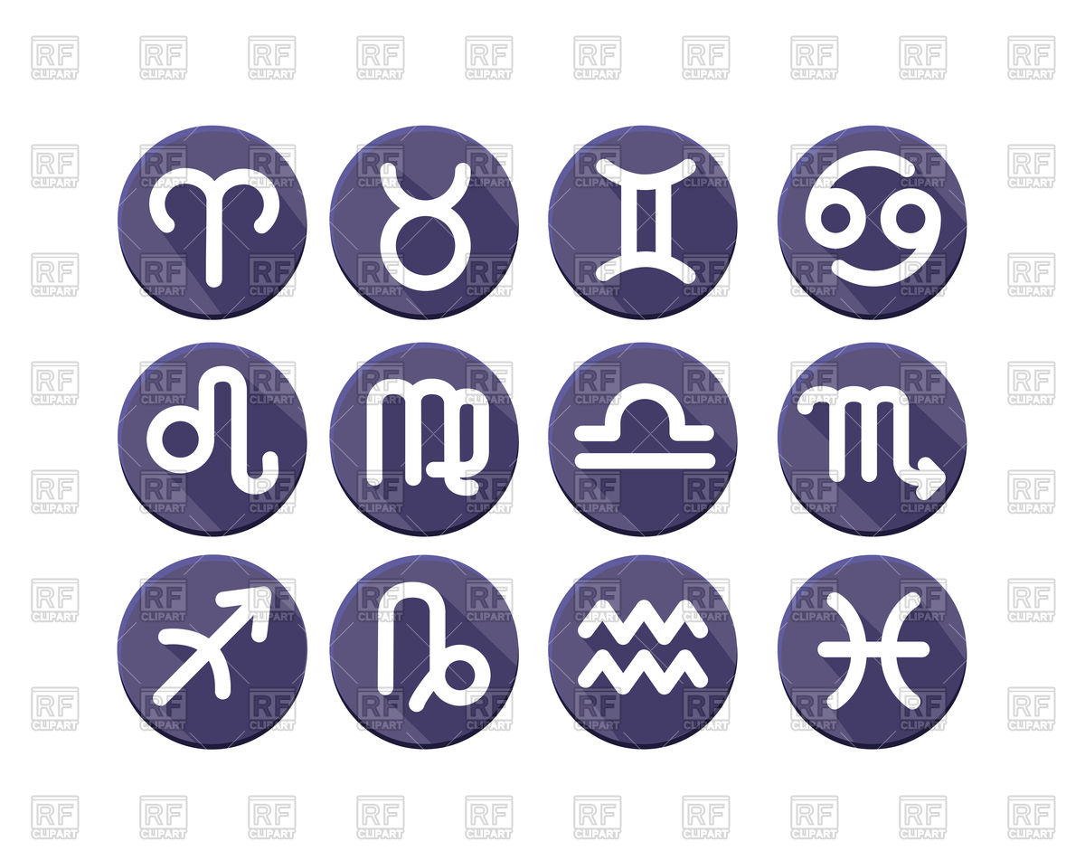 1200x951 Flat Style Zodiac Symbols Vector Image Of Signs, Symbols, Maps