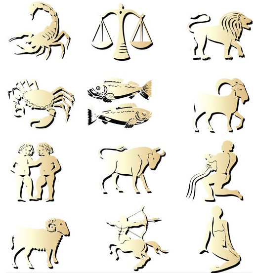 518x553 Light Gold Zodiac Symbols Vector Free Download