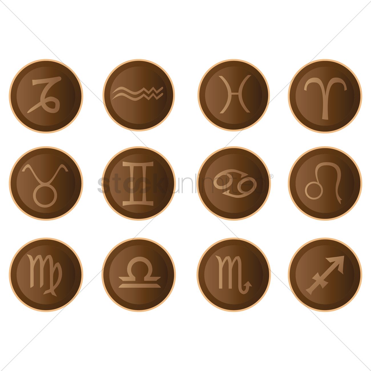 1300x1300 Zodiac Symbols Vector Image