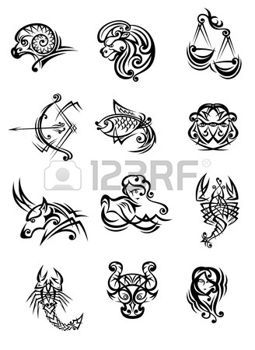 255x350 Capricorn Zodiac Sign Tribal Black And White Vector Doodle Sketch