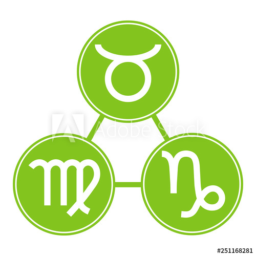 500x500 Capricorn, Taurus, Virgo Icons Vector Astrological, Horoscope