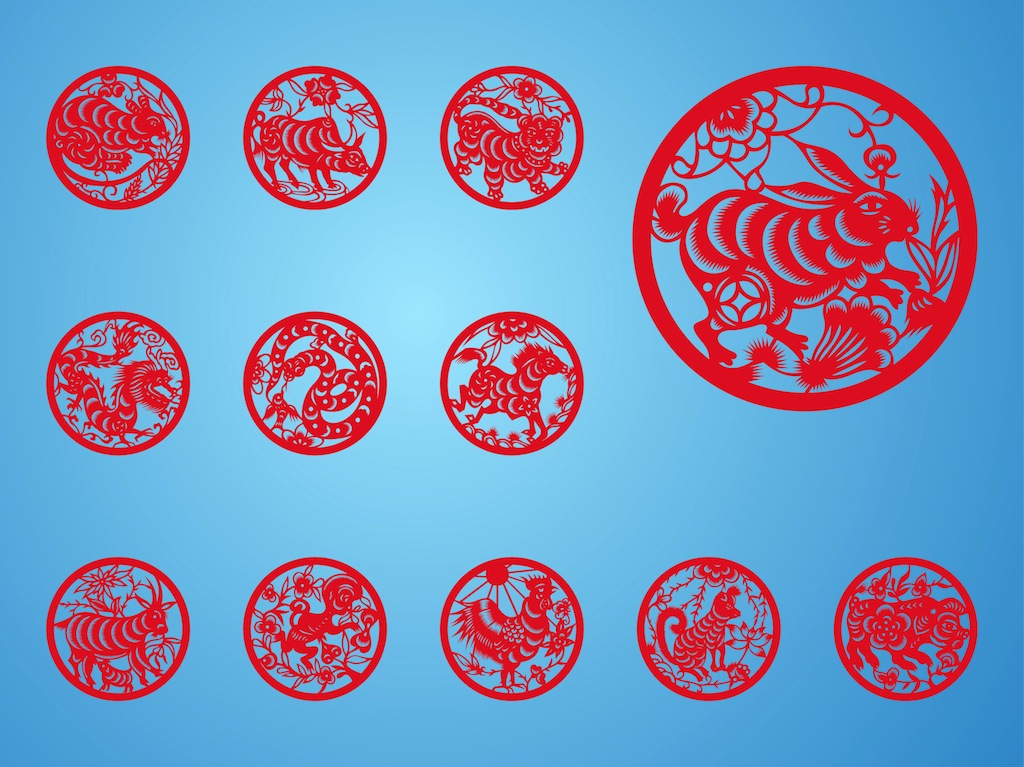 1024x767 Chinese Zodiac Vector Art Graphics