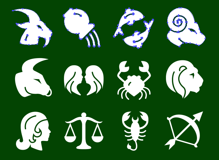 698x512 Metro Zodiac Vector Icons
