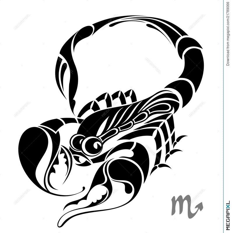 796x800 Scorpio Zodiac Vector Sign Tattoo Design Illustration
