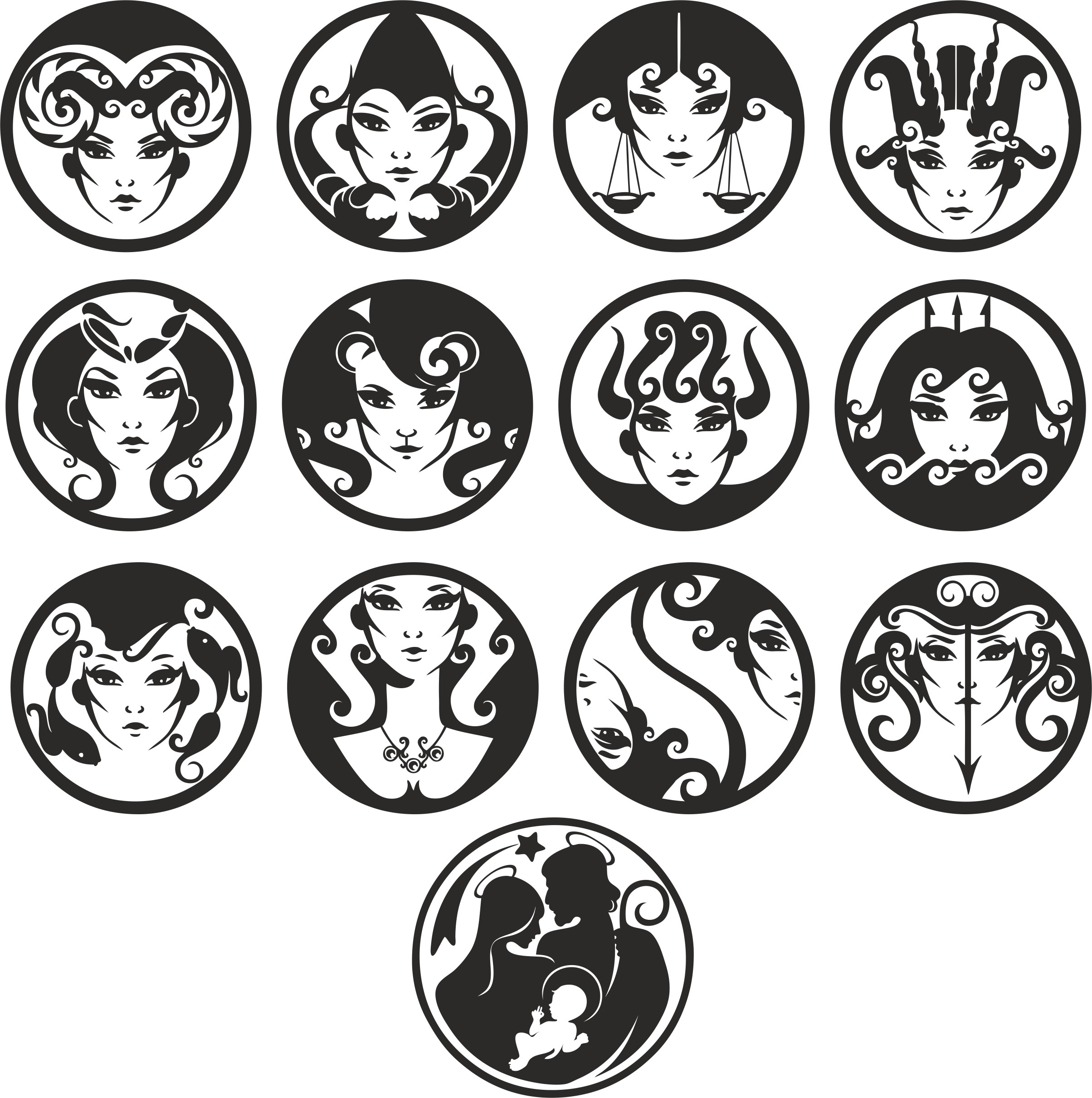 Zodiac Vector at Vectorified.com | Collection of Zodiac Vector free for ...