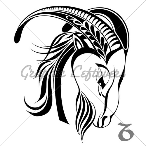 500x500 Capricorn Zodiac Vector Sign Gl Stock Images