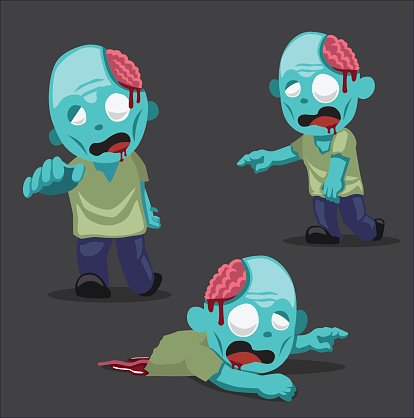 414x418 Halloween Character Set Zombie Cartoon Vector Illustration Premium