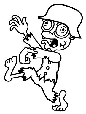 290x382 Nazi Zombie Cartoon Vector Outline The Initial