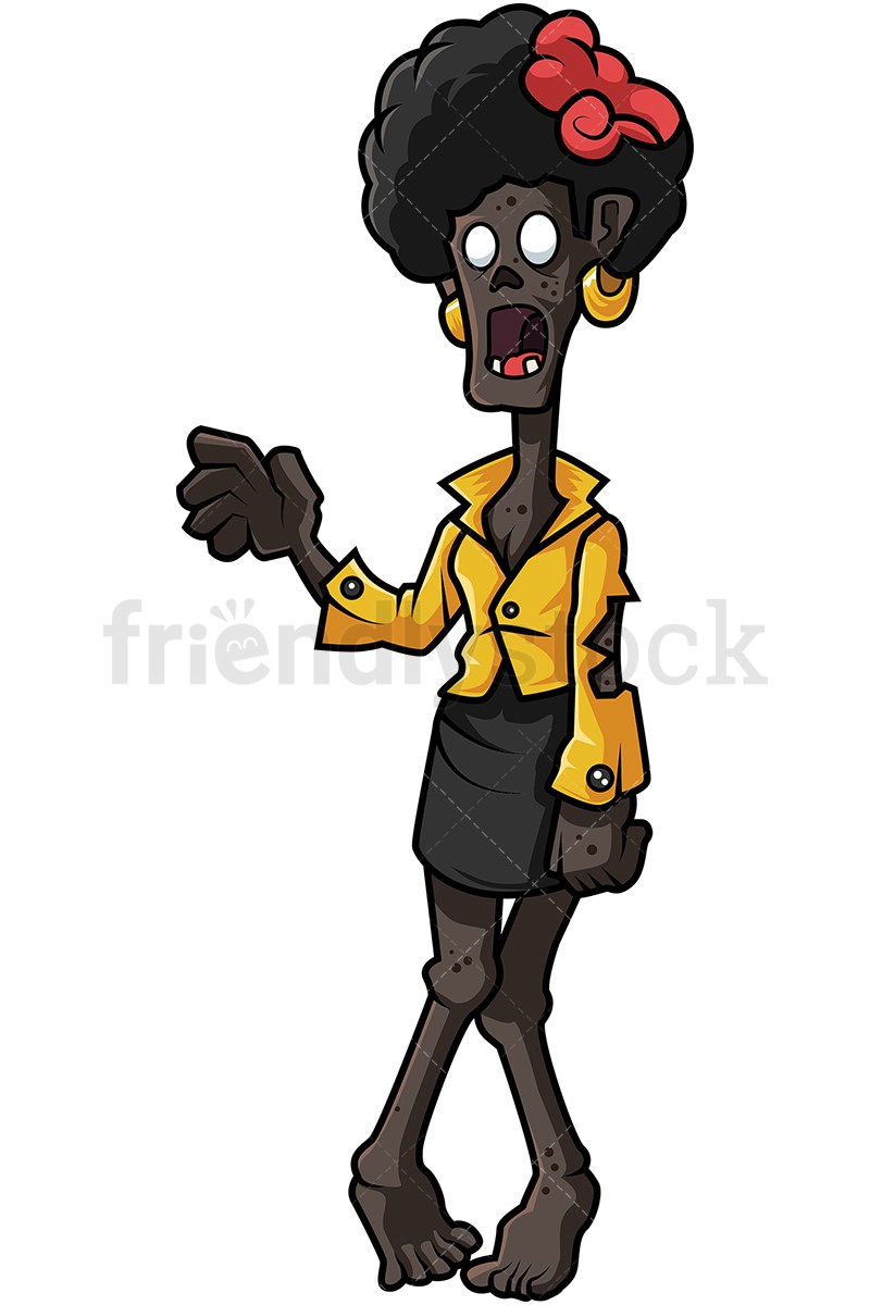 800x1200 Black Female Zombie Cartoon Png And Vector