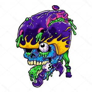 300x300 Stock Illustration Skater Zombie Cartoon Vector Illustration