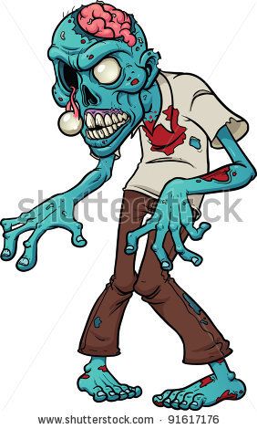 282x470 Cartoon Zombie Vector Illustration With Simple Gradients