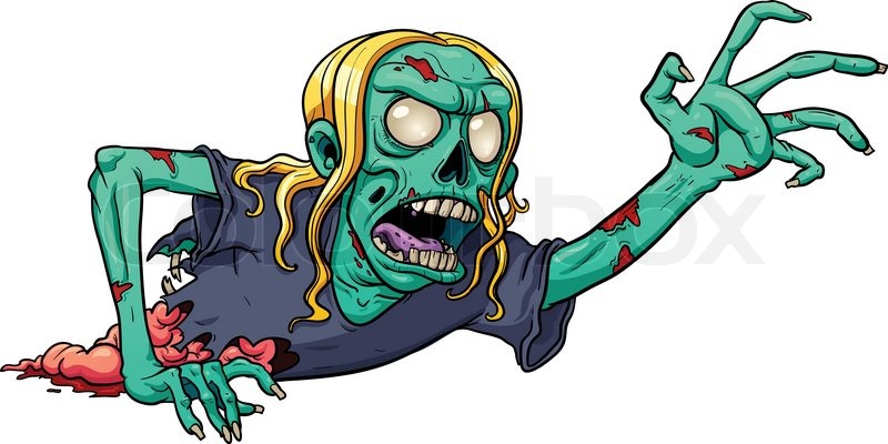 800x400 Crawling Cartoon Zombie Vector Stock Vector Colourbox