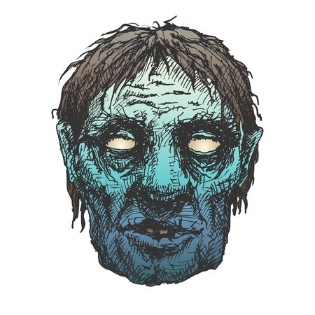 450x450 Poster Zombie Outbreak Zombie Face Vector Illustration Royalty