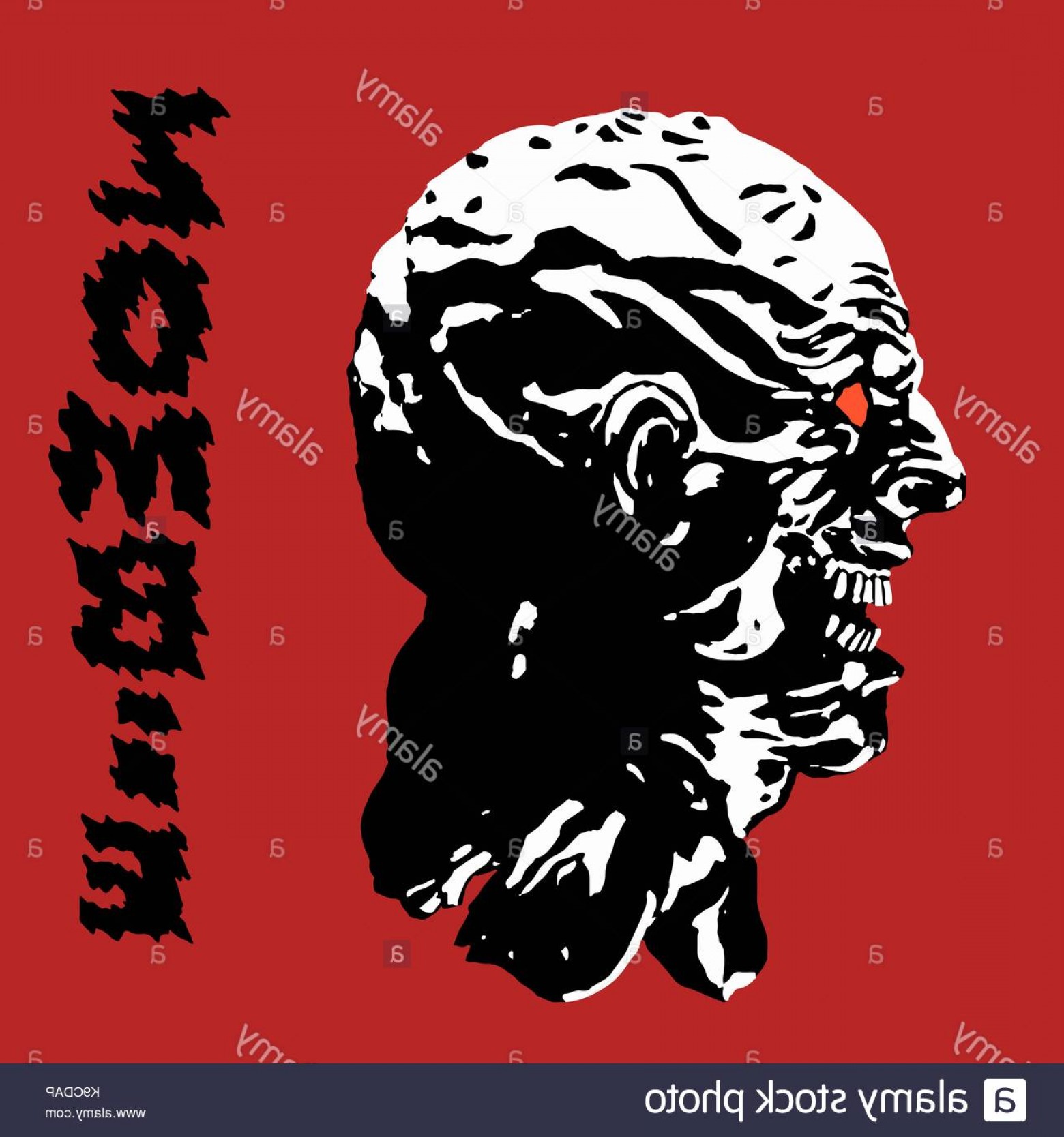 1560x1668 Stock Image The Scary Black Zombie Face Vector Illustration Danger