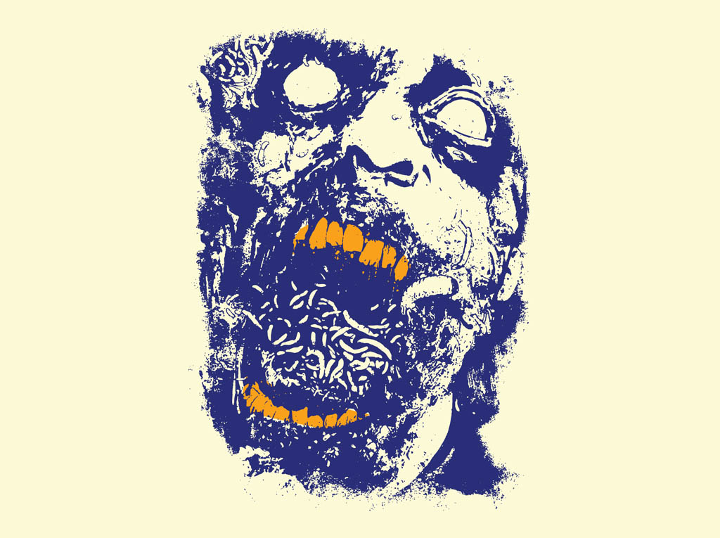1024x765 Zombie Face Vector Art Graphics