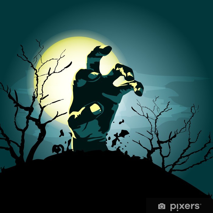 700x700 Zombie Hand Vector Background Wall Mural
