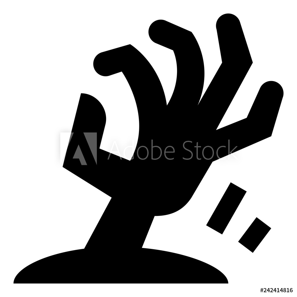 1000x1000 Photo Art Print Zombie Hand Vector Icon Europosters