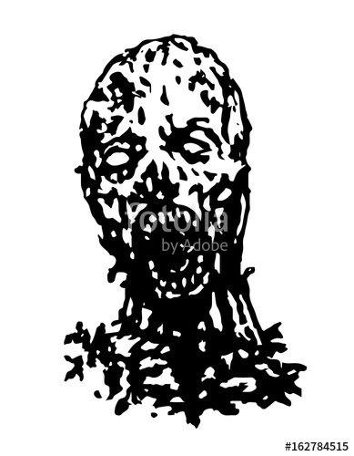 389x500 Cruel Zombie Head Vector Illustration Stock Image And Royalty