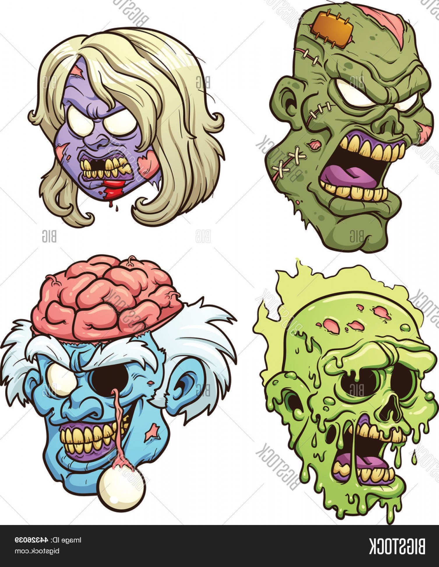 1507x1944 Zombie Head Cartoon Images
