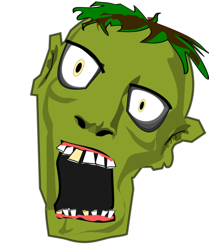 428x500 Zombie Head Vector Image