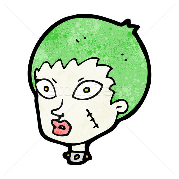 600x600 Cartoon Female Zombie Head Vector Illustration Lineartestpilot