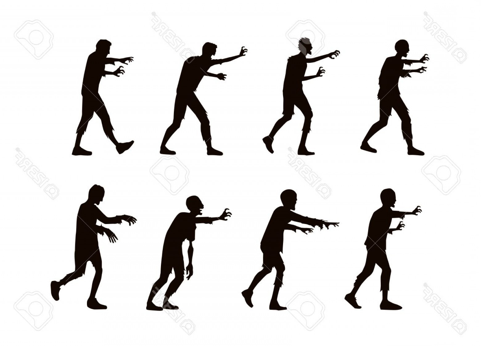 1560x1123 Photostock Vector Zombie Walking And Reaching Out Hand