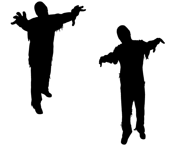 600x505 Vector Zombie Silhouettes