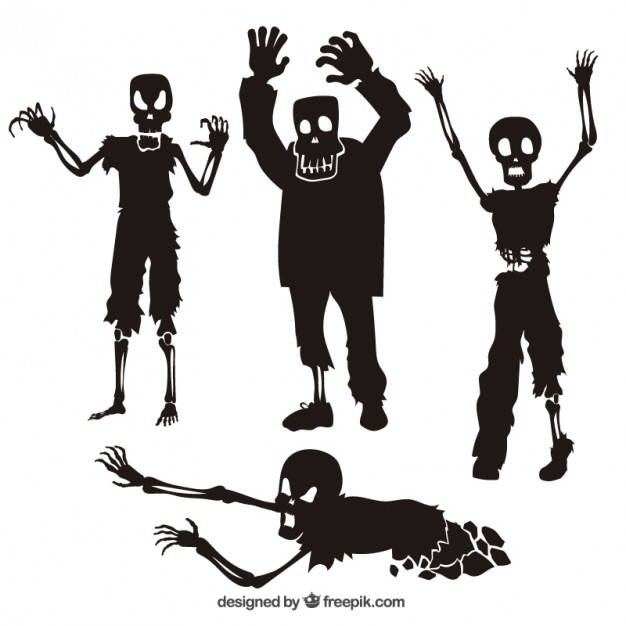 Zombie Silhouette Vector At Collection Of Zombie 9358