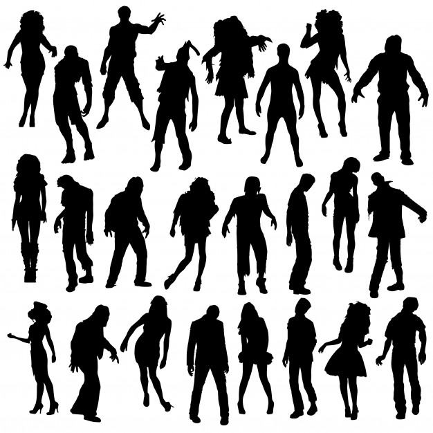 626x626 Zombie Halloween Clip Art Silhouette Vector Vector Premium Download