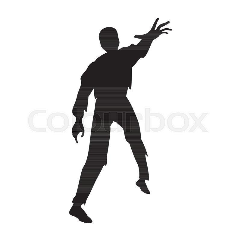 800x800 Zombie Silhouette Scary Monster Stock Vector Colourbox