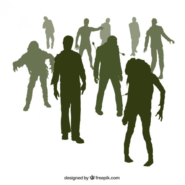 626x626 Zombie Silhouettes Vector Free Download