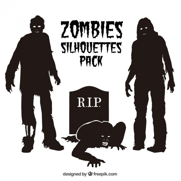 626x626 Zombie Silhouettes Pack Vector Free Download