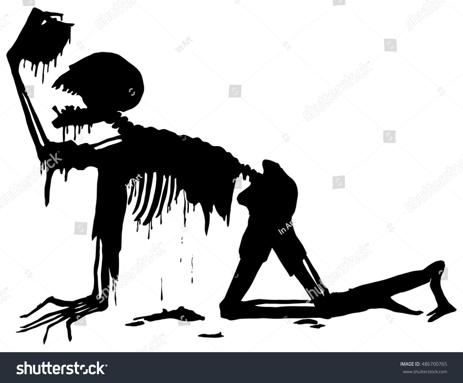 1500x1242 Crawling Zombie Silhouette