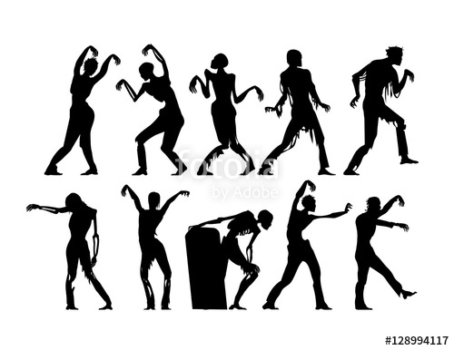 500x386 Halloween Zombie Silhouette Set Stock Image And Royalty Free