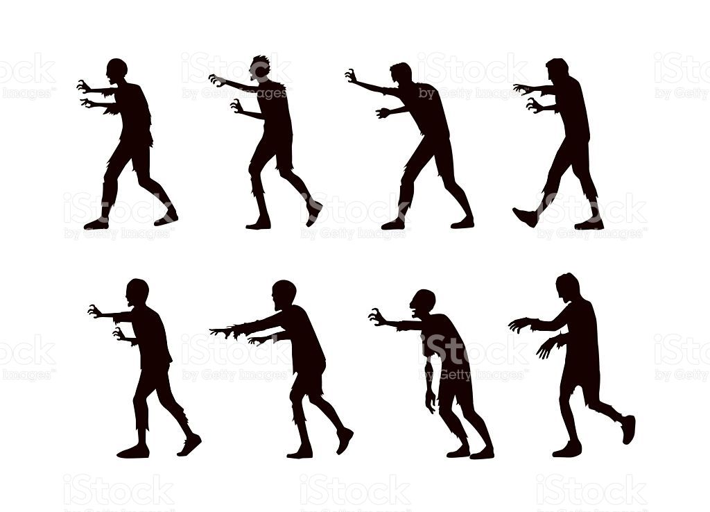 1024x738 Silhouette Vector Zombie Walking Vector